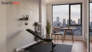 Minimalist home gym setup in small apartments